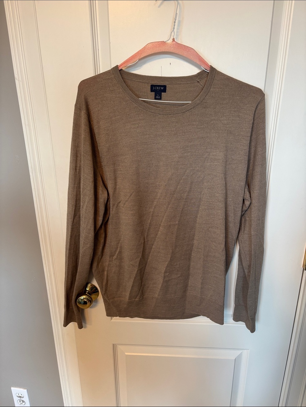 J. Crew Men’s Crewneck Sweater in Taupe Brown